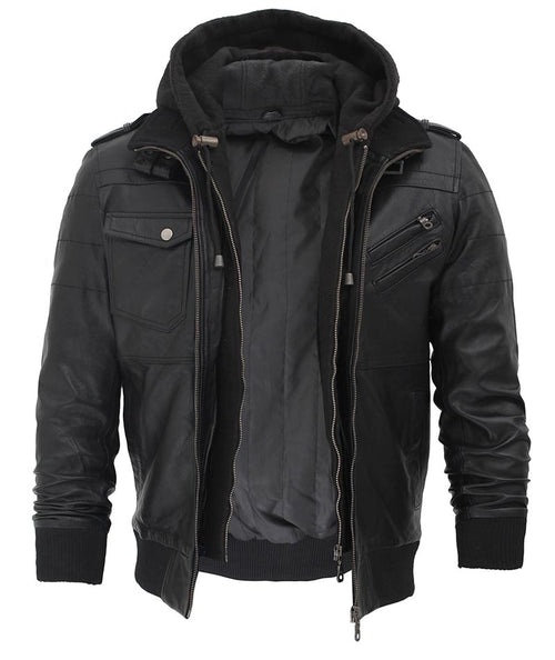 Men's Premium Leather Bomber Jacket – Aviator Style