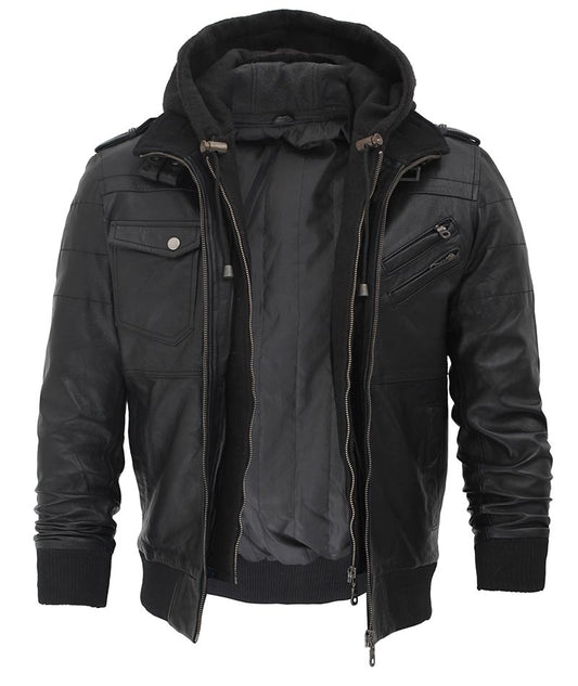 Men's Premium Leather Bomber Jacket – Aviator Style