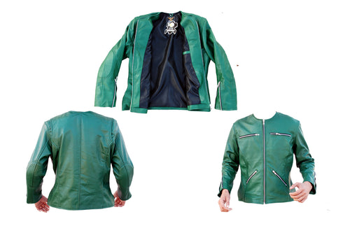 Men's Slim Fit Black Leather Biker Jacket