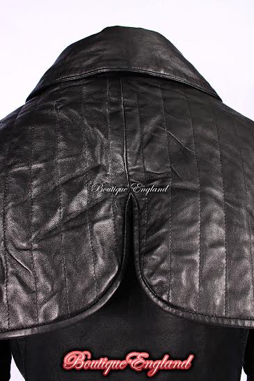 Gothic Black Leather Long Coat
