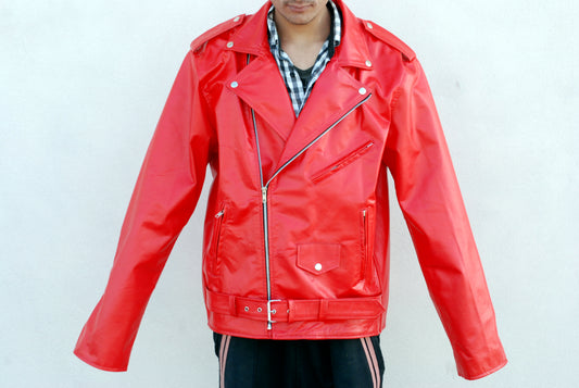 Red Classic Biker Leather Jacket – Premium Quality