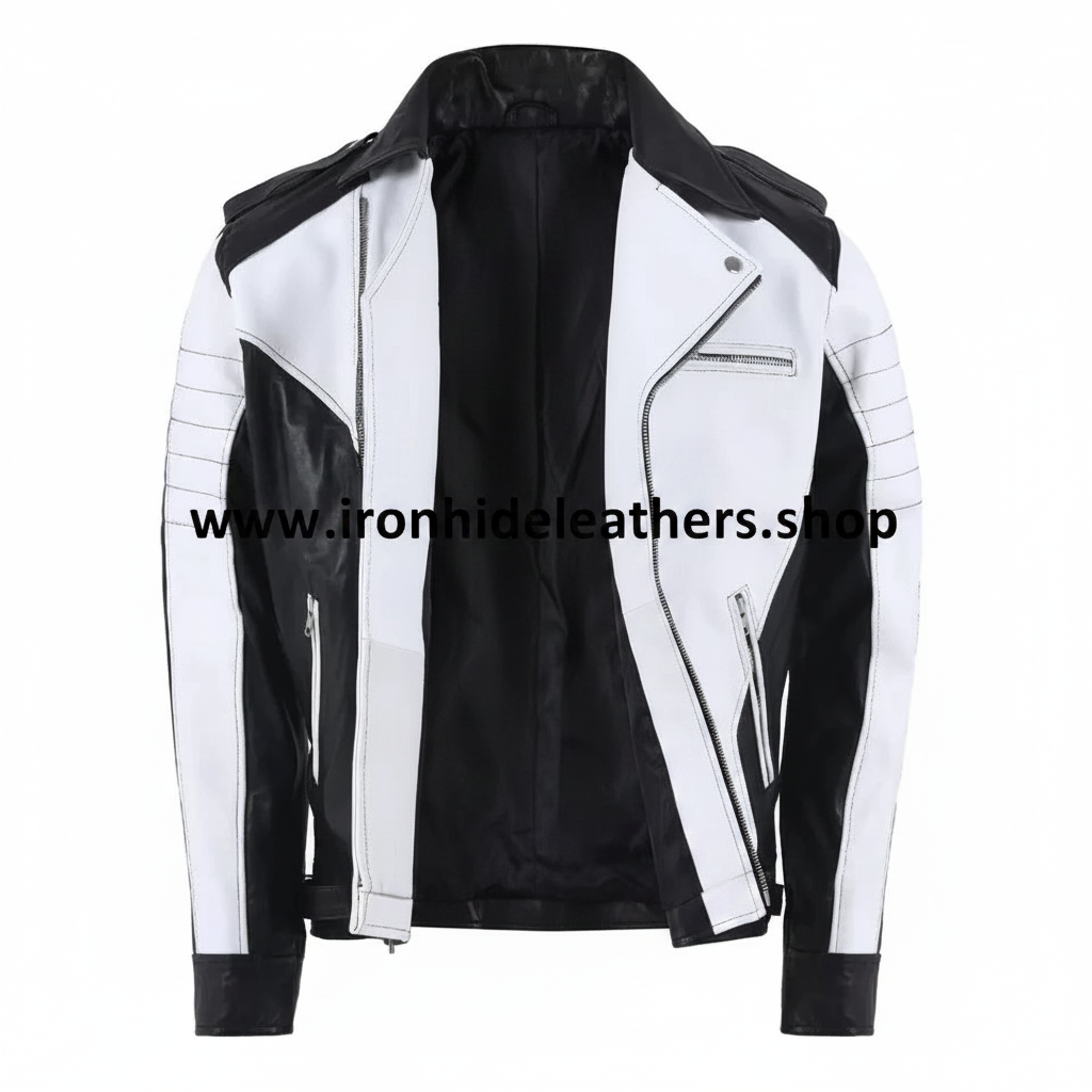 Black White Jacket Front Open