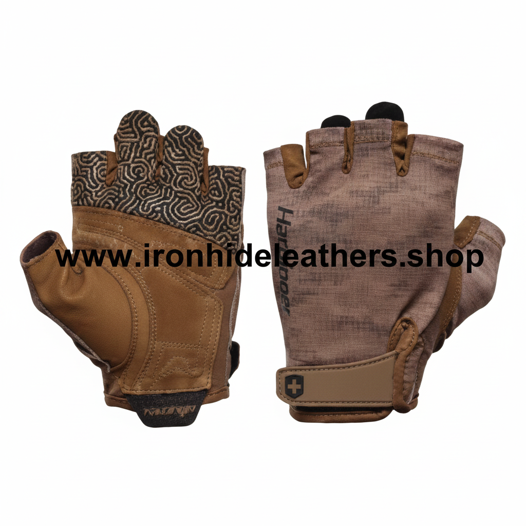 Brown Fingerless Gloves - Square