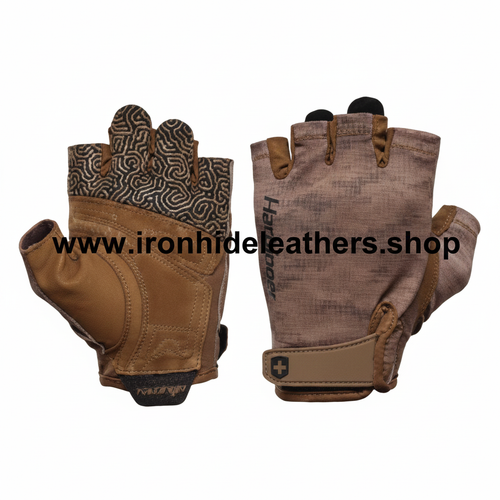 Brown Fingerless Gloves - Square