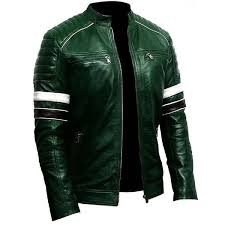 Men's Zip-Up Genuine Leather Biker Jacket