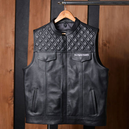 Men’s Classic Black Leather Vest