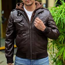 Leather Hoodie Jacket