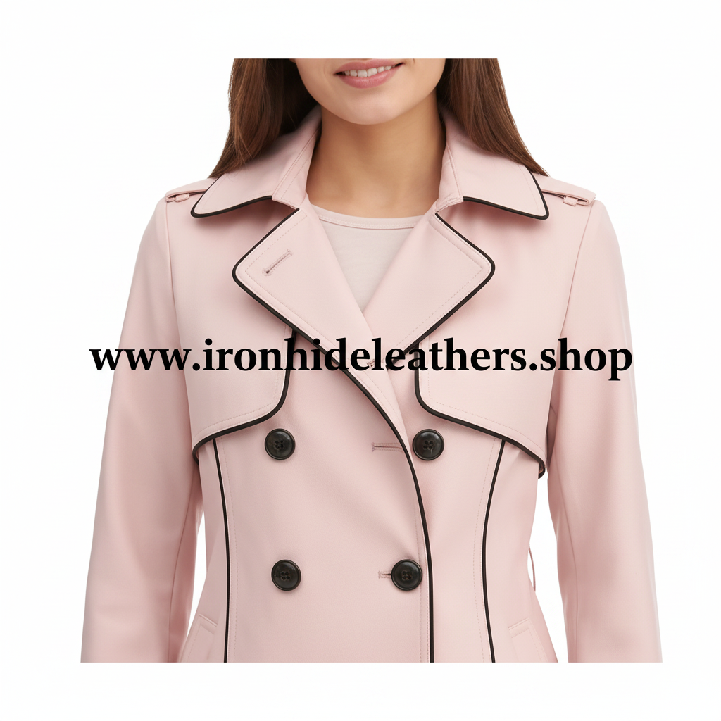 Pink Coat Button Closeup
