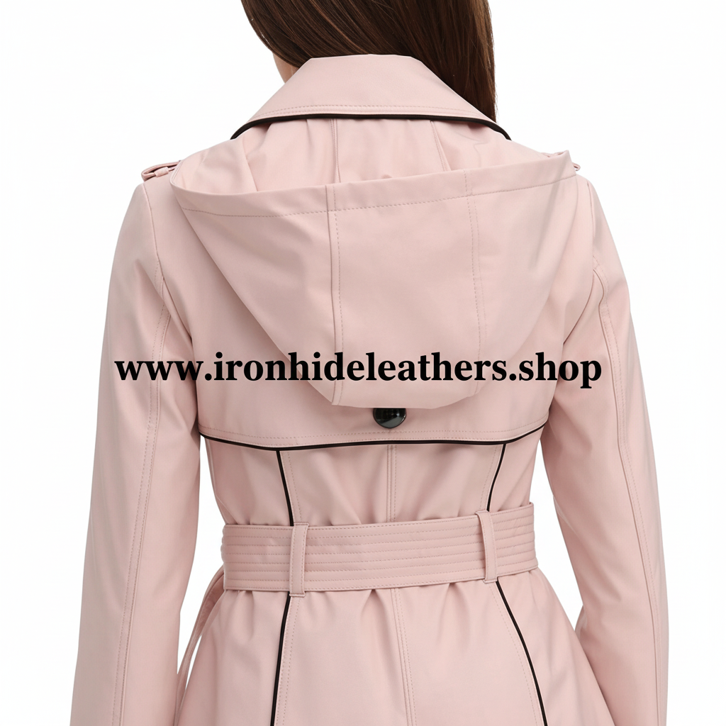 Pink Coat Hood & Belt Closeup