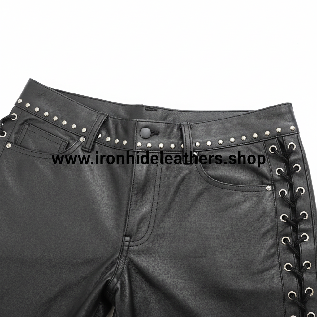 Studded Pants Waistband Closeup